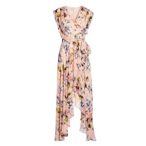 Eliza J || Asymmetrical Hi-Low Floral Maxi Dress